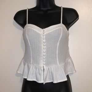 Forever 21 Medium White Crop Top EUC